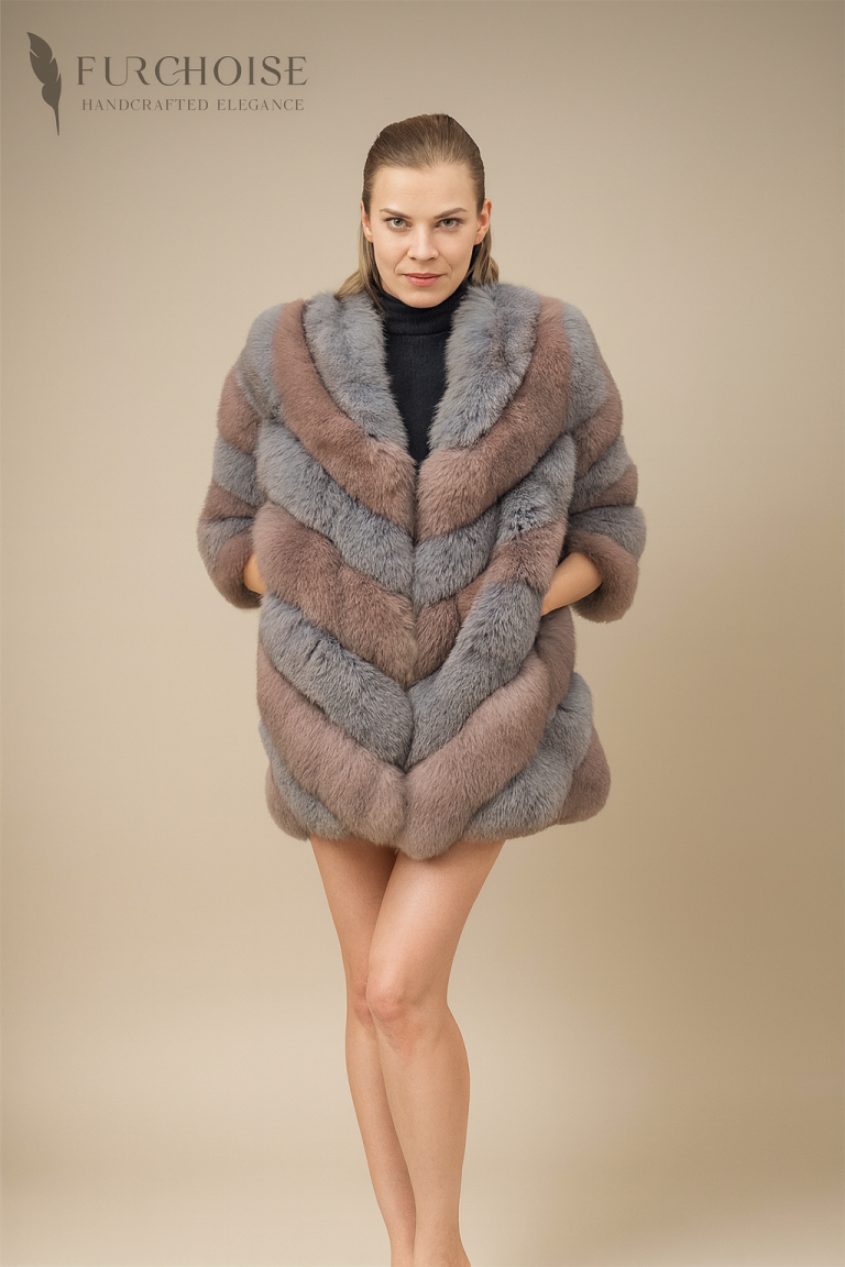 Women's Black Fox Fur Vest with Cashmere | Custom Made 10 Women's Grey Fox Fur Coat, Custom Made Fur Jacket, Luxury Two-Tone Fox Fur, Handcrafted Fox Fur Coat, Real Fox Fur Coat Women, Saga Certified Fox Fur, Designer Fox Fur Jacket, Winter Fox Fur Outerwear, Rose and Grey Fur Coat, Custom Made Luxury Coat, Scandinavian Fur Masters, Premium Fox Fur