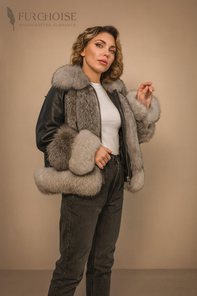 Women's Black Fox Fur Vest with Cashmere | Custom Made 11 Silver Fox Fur Bomber Jacket, Women's Fox Fur Jacket, Custom Made Fox Fur, Real Fox Fur Bomber Jacket, Luxury Fox Fur Jacket, Silver Fox Fur Coat, Handcrafted Fox Fur, SAGA Certified Fox Fur, Fox Fur and Leather Jacket, Designer Fox Fur, Winter Fox Fur Jacket, Authentic Fur Bomber, Women's Silver Fox Fur Bomber Jacket Custom, Buy Real Fox Fur Bomber Jacket Online, Luxury Custom Made Fox Fur Jacket, Handcrafted Silver Fox Bomber, SAGA Fox Fur Bomber Jacket for Sale, Premium Fox Fur Jacket for Women, Black Leather and Fox Fur Jacket, Designer Winter Fox Fur Coat, Silver Fox Fur Jacket US/EU, Arctic Fox Fur, Shadow Fox Fur, Fur Outerwear, Master Furriers, Scandinavian Fur, Ethical Fur Sourcing, Bespoke Fur Jacket, Statement Fur Piece, Voluminous Fur Trim, High-end Women's Apparel, Natural Fur, Quality Fur Coat, Luxury Fashion Jacket, Custom Sizing Fur, Genuine Fur, Luxury Fur EU, Fox Fur Jacket US, Designer Fur EU Shipping, Custom Furrier US/EU, Silver Fox & Leather Jacket, High-Volume Fox Fur Bomber, Master Handcrafted Fur Jacket